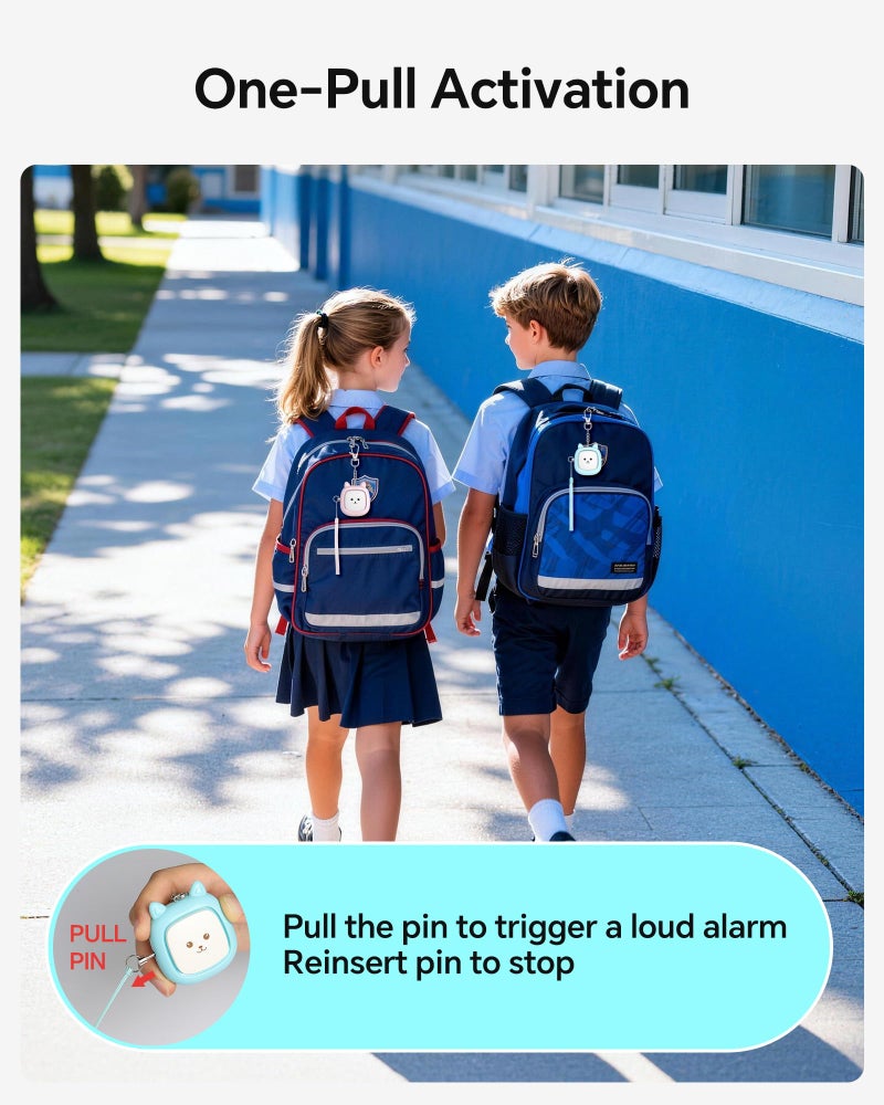 VIGOROAD Personal Safety Alarm â€“ Loud Siren with LED Light, Easy Pull-Pin Keychain for Women & Seniors, Portable Everyday Use (2 Pack) - Image 3